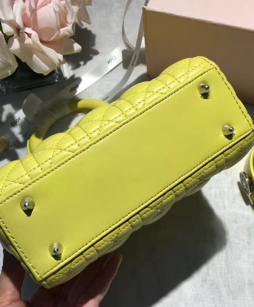 Christian Dior Lady Dior Lucky Badges Bag Yellow